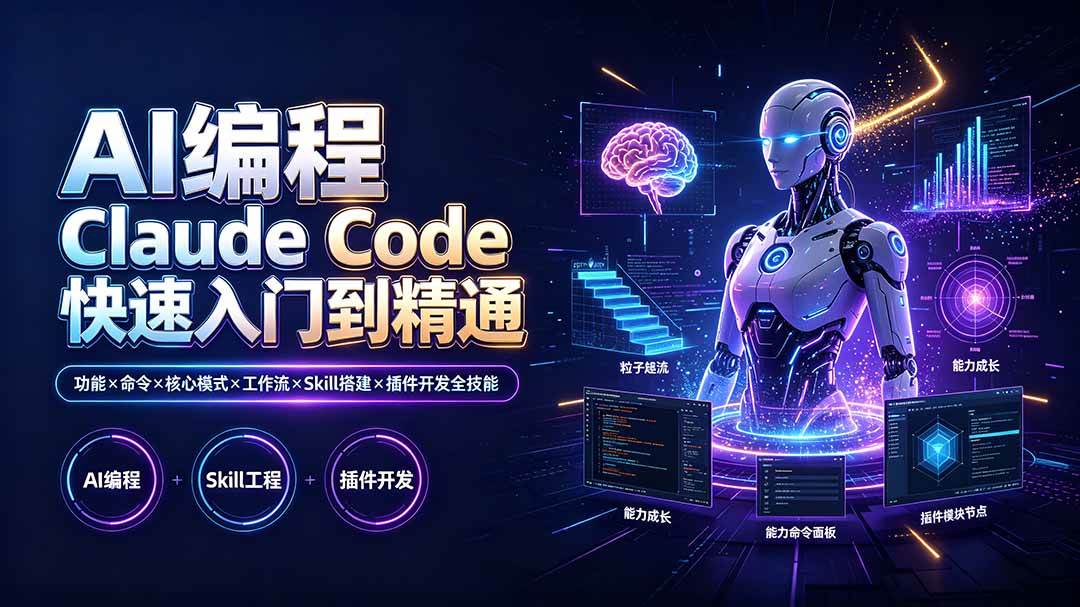 （19306期）AI编程 Claude Code快速入门到精通：功能×命令×核心模式×工作流×Skill搭建×插件开发全技能-智云网