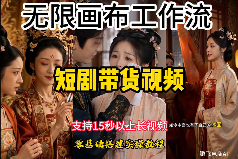 无限画布工作流制作短剧带货视频支持制作15秒以上视频,实操搭建教学,看完教程小白也能轻松搭建-智云网