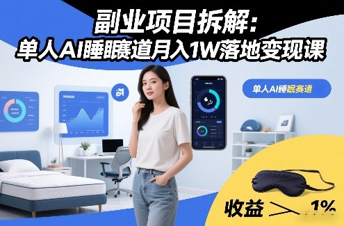 副业项目拆解：单人AI睡眠赛道月入1W落地变现课-智云网