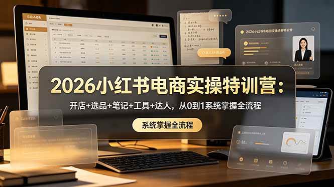 (18978期)2026小红书电商实操特训营:开店+选品+笔记+工具+达人,从0到1系统掌握全流程-智云网