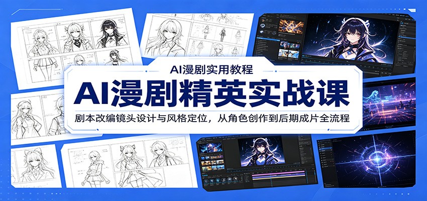 AI漫剧精英实战课：剧本改编镜头设计与风格定位，从角色创作到后期成片全流程-智云网