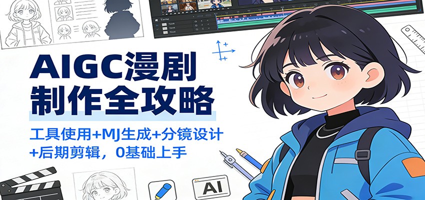 AIGC漫剧制作全攻略：工具使用+MJ生成+分镜设计+后期剪辑，0基础上手-智云网