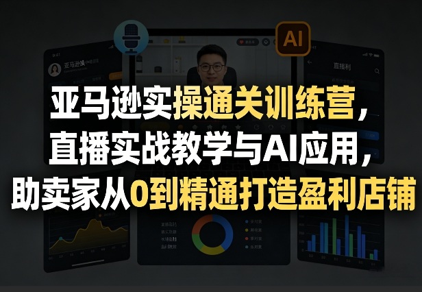 亚马逊实操通关训练营，直播实战教学与AI应用，助卖家从0到精通打造盈利店铺(更新4月2日)-智云网