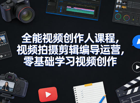 全能视频创作人课程,视频拍摄剪辑编导运营,零基础学习视频创作(更新2026年4月)-智云网