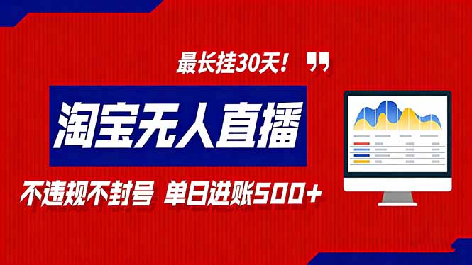 2026淘宝无人直播带货，不违规不封号，每日收益500+，最长挂30 天！-智云网