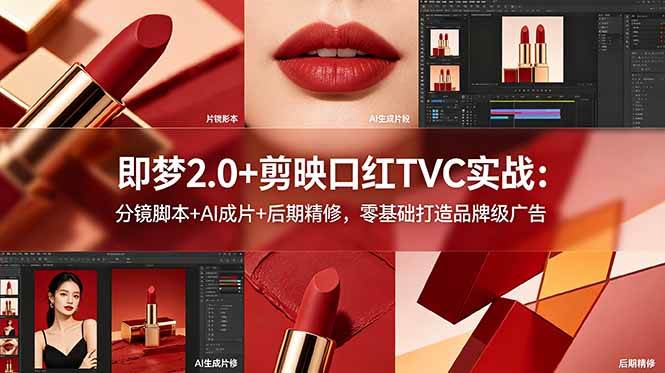 (18729期)即梦2.0+剪映口红TVC实战:分镜脚本+AI成片+后期精修,零基础打造品牌级广告-智云网