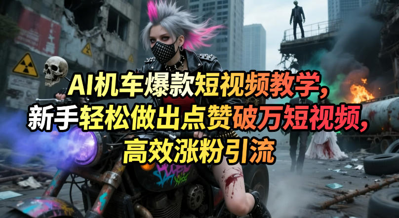 AI机车爆款短视频教学,新手轻松做出点赞破万短视频,高效涨粉引流-智云网