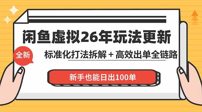 (18296期)闲鱼虚拟从0到1系统化运营课程:标准化打法拆解 + 高效出单全链路教学,新手也能日出100单-智云网