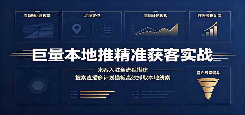 巨量本地推精准获客实战：来客入驻全流程搭建，搜索直播多计划模板高效抓取本地线索-智云网