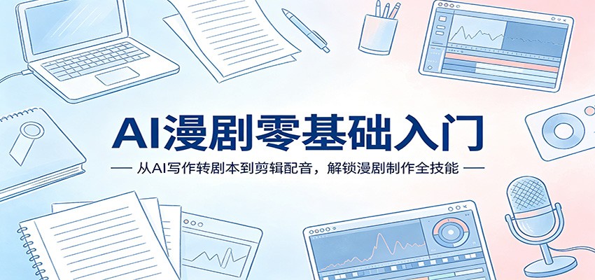 AI漫剧零基础入门：从AI写作转剧本到剪辑配音，解锁漫剧制作全技能-智云网