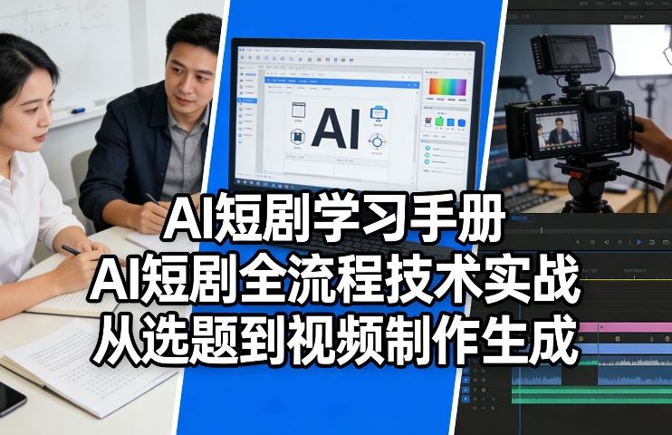 AI短剧学习手册，AI短剧全流程技术实战，从选题到视频制作生成-智云网