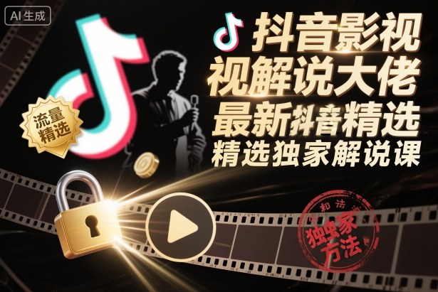 抖音影视解说大佬最新抖音进精选和独家方法，精选独家解说课（更新11月）-智云网