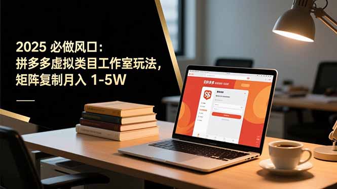 2025 必做风口：拼多多虚拟类目工作室玩法，矩阵复制月入 1-5W-智云网