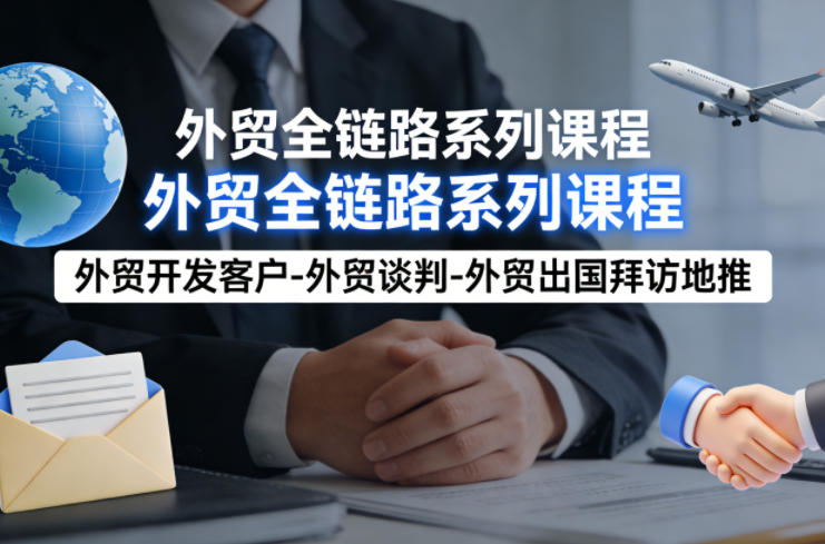 外贸系列课程，外贸开发客户-外贸谈判-外贸出国拜访地推，完成一个外贸链路-智云网