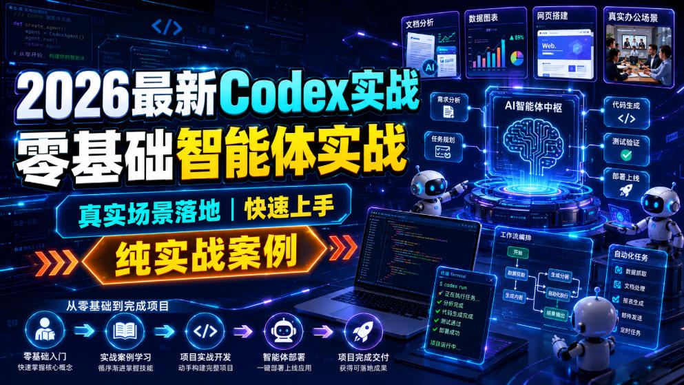 2026最新Codex实战零基础智能体实战,真实场景落地,快速上手,纯实战案例-智云网