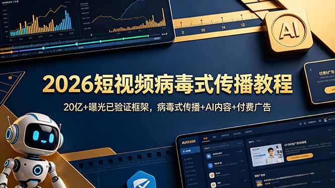 （18986期）2026短视频病毒式传播教程：20亿+曝光已验证框架，病毒式传播+AI内容+付费广告-智云网