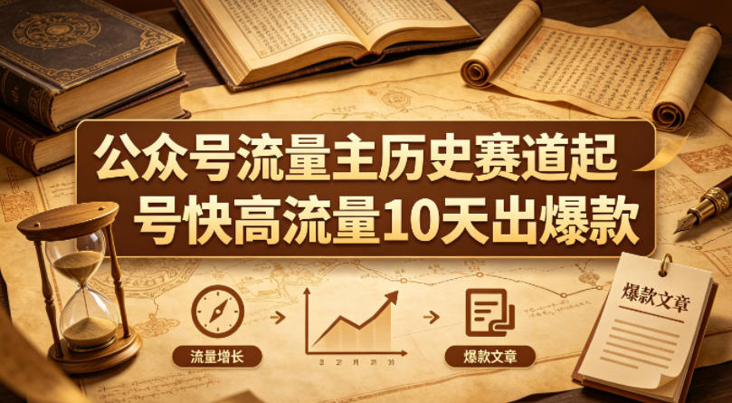 公众号流量主之历史赛道,起号快+高流量,10天就能出爆款!-智云网