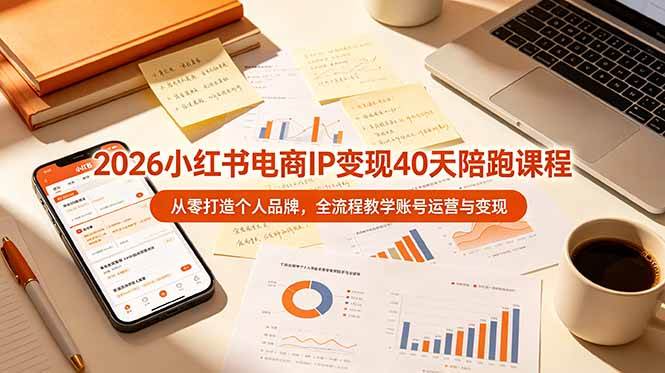 (19103期)2026小红书电商IP变现40天陪跑课程-11期,从零打造个人品牌,全流程教学账号运营与变现-智云网