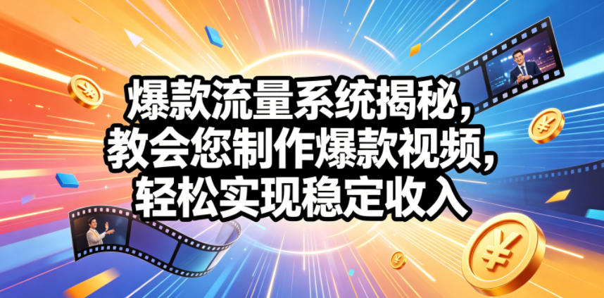 爆款流量系统揭秘，教会您制作爆款视频，轻松实现稳定收入【原创双语字幕】-智云网