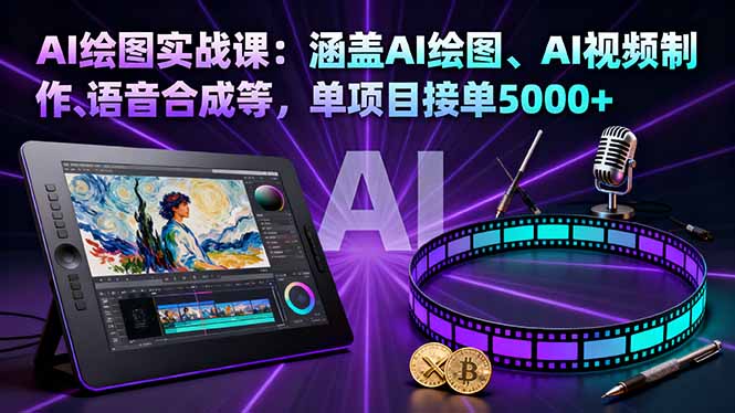 AI绘图实战课：涵盖AI绘图、AI视频制作、语音合成等，单项目接单5000+-智云网