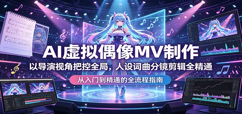 AI虚拟偶像MV制作:以导演视角把控全局,人设词曲分镜剪辑全精通-智云网