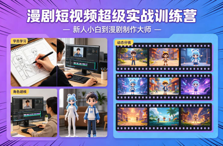 漫剧短视频超级实战训练营，新人小白到漫剧制作大师-智云网