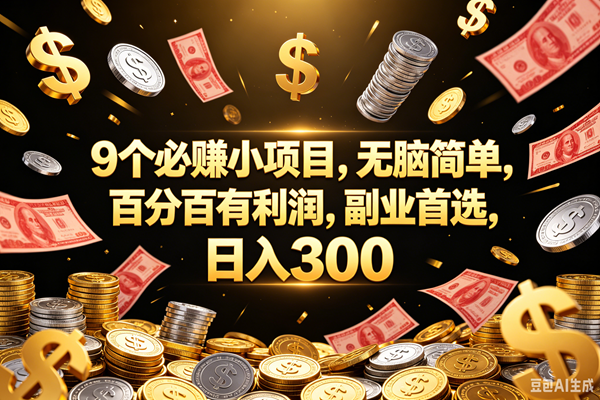 （18881期）9个必赚的小项目，百分百赚元子，无脑简单，副业首选，日入300+-智云网