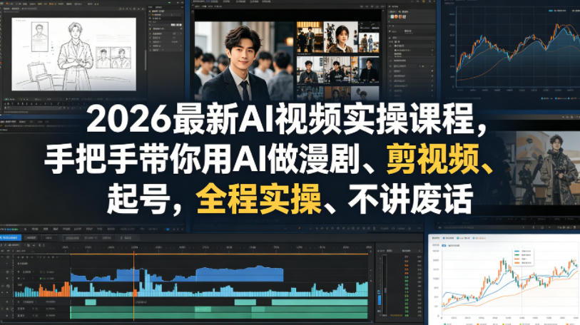 2026最新AI视频实操课程,手把手带你用AI做漫剧、剪视频、起号,全程实操、不讲废话-智云网
