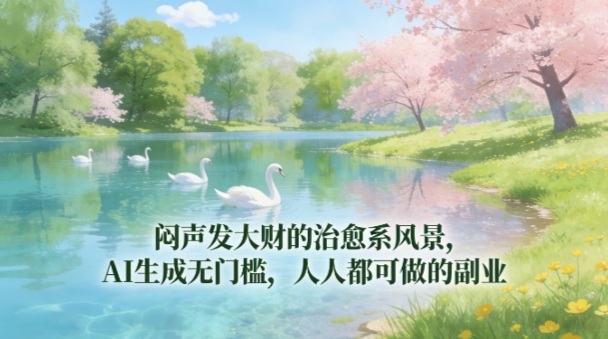 闷声发大财的治愈系风景,AI生成无门槛,人人都可做的副业