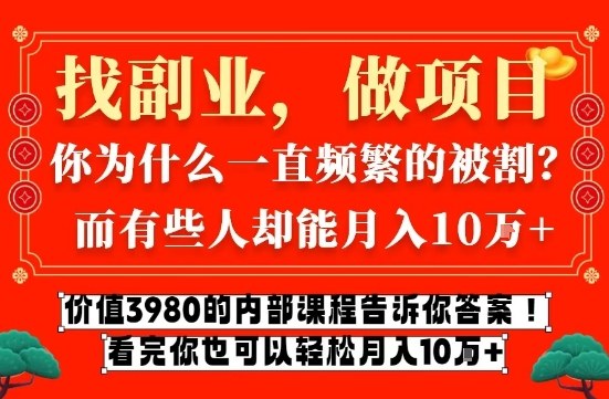 价值3980的网创内部课程，告诉你互联网创业月入10个W的秘密【揭秘】-智云网