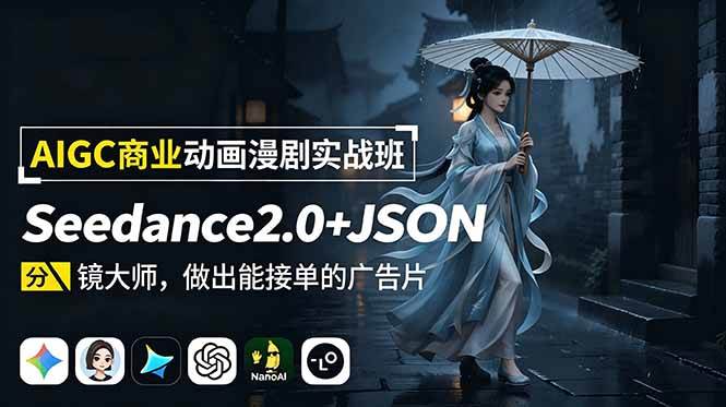 （18849期）AIGC商业动画漫剧实战班：Seedance2.0+JSON分镜大师，做出能接单的广告片-智云网