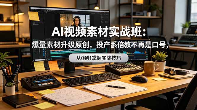 (19085期)AI视频素材实战班:爆量素材升级原创,投产翻倍不再是口号,0-1系统教学实战落地-智云网