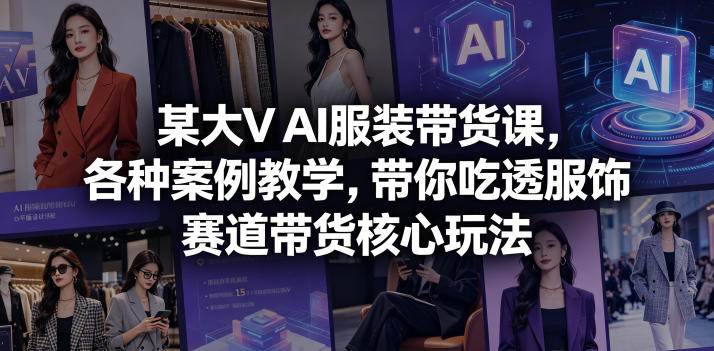 某大V AI服装带货课,各种案例教学,带你吃透服饰赛道带货核心玩法-智云网