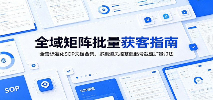 全域矩阵批量获客指南:全套标准化SOP文档合集,多渠道风控基建起号截流扩量打法-智云网