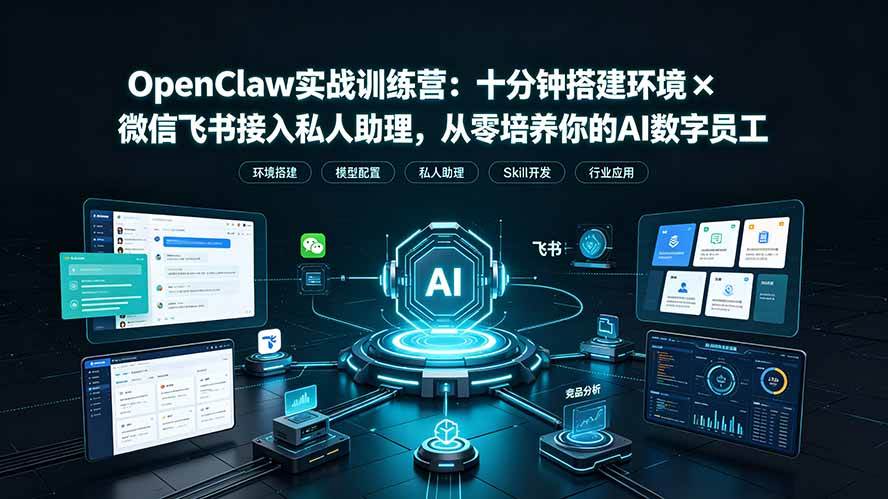 （19287期）OpenClaw实战特训营：十分钟搭建环境×微信飞书接入私人助理，从零培养你的AI数字员工-智云网