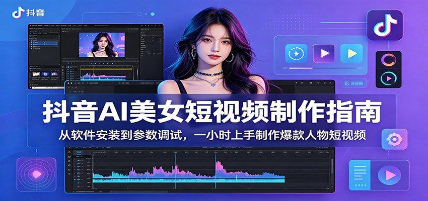 抖音AI美女短视频制作指南：从软件安装到参数调试，一小时上手制作爆款人物短视频-智云网