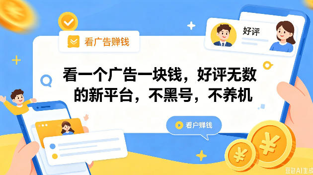 看一个广告一块钱,好评无数的新平台,不黑号,不养机,一撸几十块钱还是不错的【揭秘】-智云网