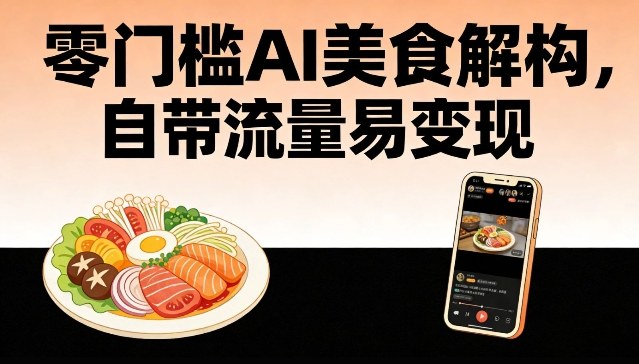 零门槛AI美食解构,自带流量易变现-智云网