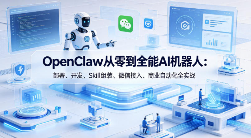 OpenClaw从零到全能AI机器人：部署、开发、Skill组装、微信接入、商业自动化全实战-智云网