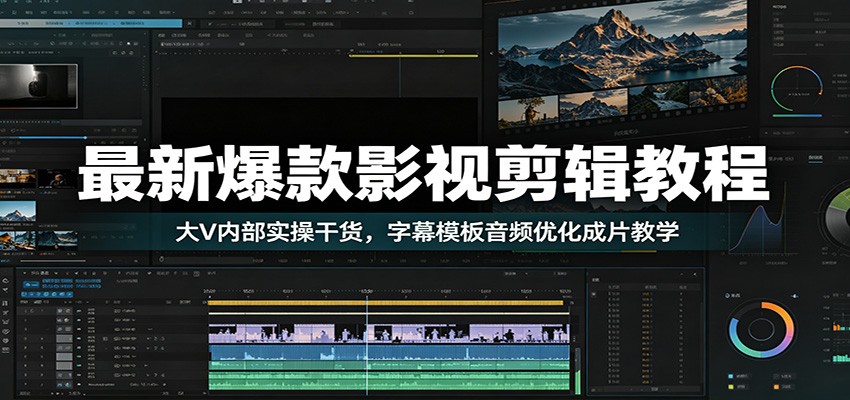 最新爆款影视剪辑教程:大V内部实操干货,字幕模板音频优化成片教学-智云网