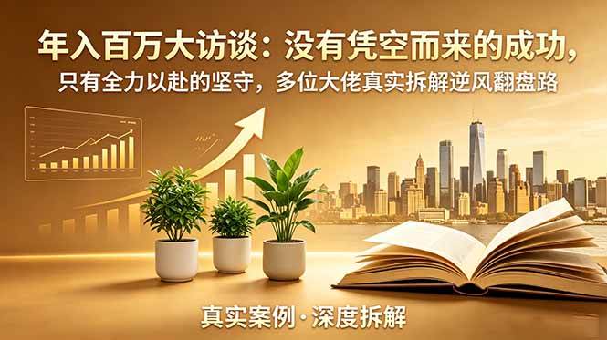 (19099期)年入百万大访谈-更新:没有凭空而来的成功,只有全力以赴的坚守,多位大佬真实拆解逆风翻盘路-智云网