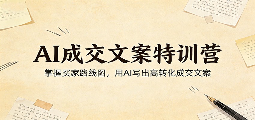AI成交文案特训营：掌握买家路线图，用AI写出高转化成交文案-智云网