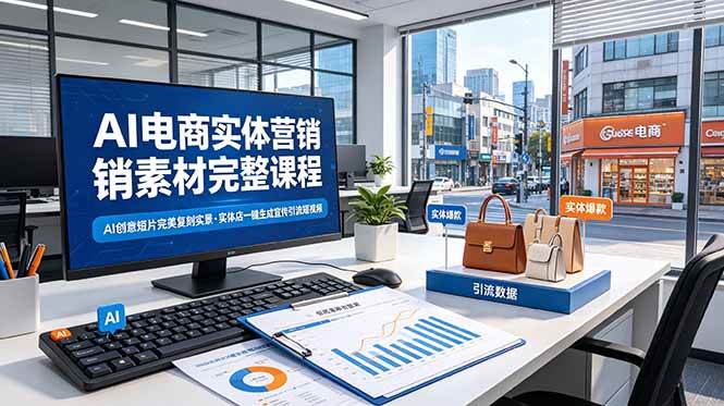 （19076期）AI电商实体营销素材完整课程，AI创意短片完美复刻实景，实体店一键生成宣传引流短视频-智云网