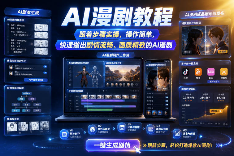 AI漫剧教程，跟着步骤实操，操作简单，快速做出剧情流畅、画质精致的AI漫剧-智云网