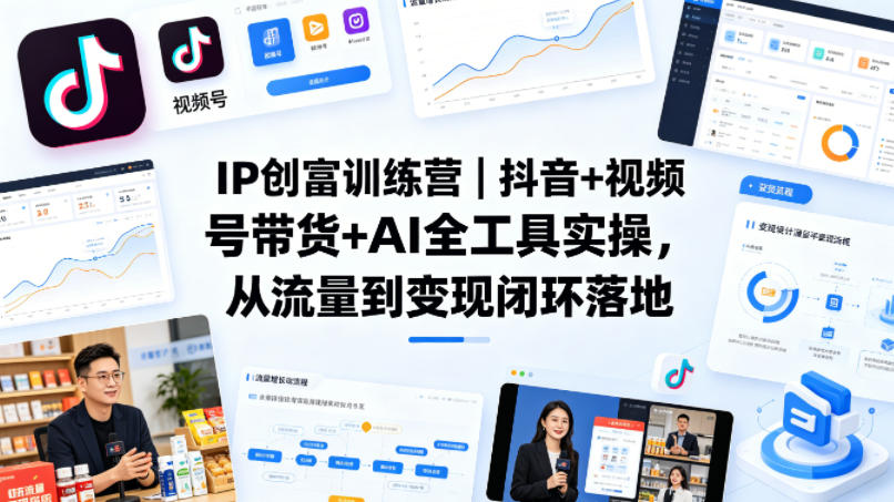 IP创富训练营|抖音+视频号带货+AI全工具实操,从流量到变现闭环落地-智云网