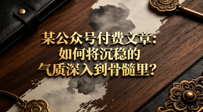 某公众号付费文章:如何将沉稳的气质深入到骨髓里?-智云网