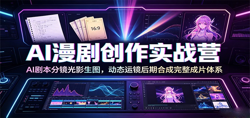 AI漫剧创作实战营:AI剧本分镜光影生图,动态运镜后期合成完整成片体系-智云网