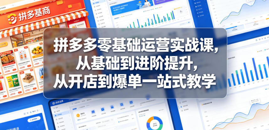 拼多多零基础运营实战课,从基础到进阶提升,从开店到爆单一站式教学-智云网