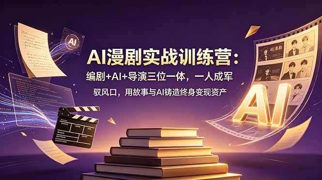 (19032期)AI漫剧实战训练营:编剧+AI+导演三位一体,一人成军 驭风口,用故事与AI铸造终身变现资产-智云网