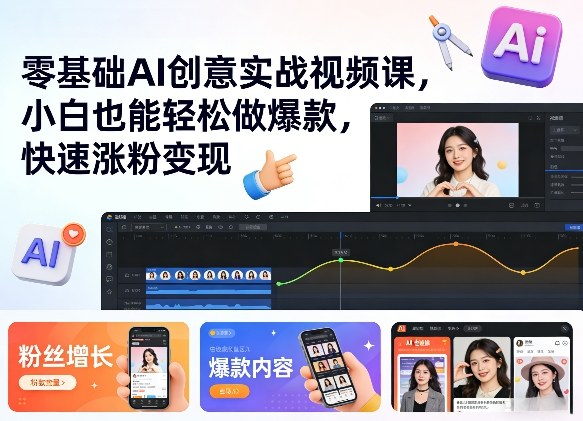 零基础AI创意实战视频课，小白也能轻松做爆款，快速涨粉变现-智云网
